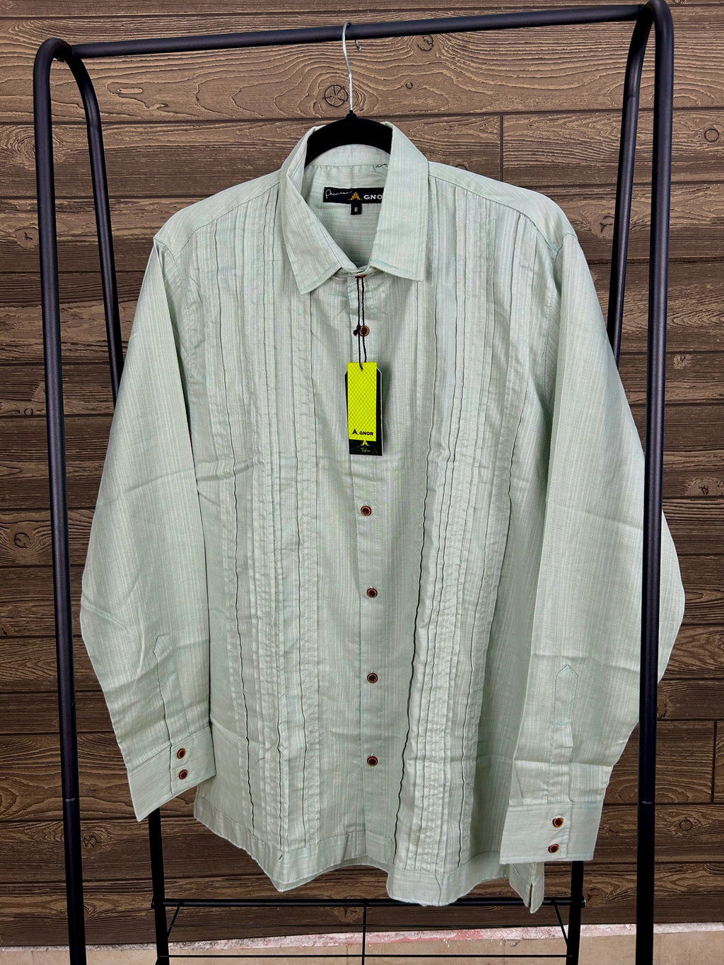 Camisa guayabera manga larga Agnor para caballero verde Mod. HAgCL22