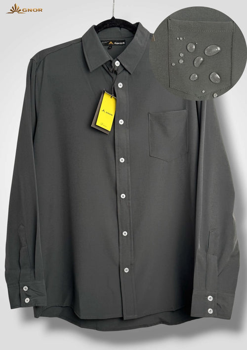 Camisa anti fluido manga larga Agnor para caballero Gris Oscuro premium Mod. HAgCL36
