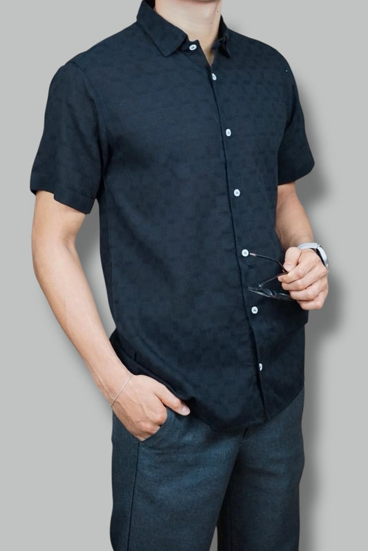 Camisa manga corta Agnor para caballero Negro Mod. HAgCC14