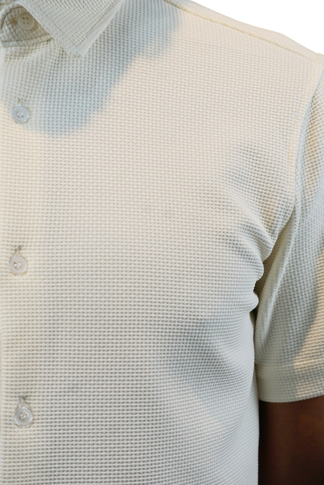 Playera cuello polo tipo camisa Agnor para caballero Hueso premium Mod. HAg41