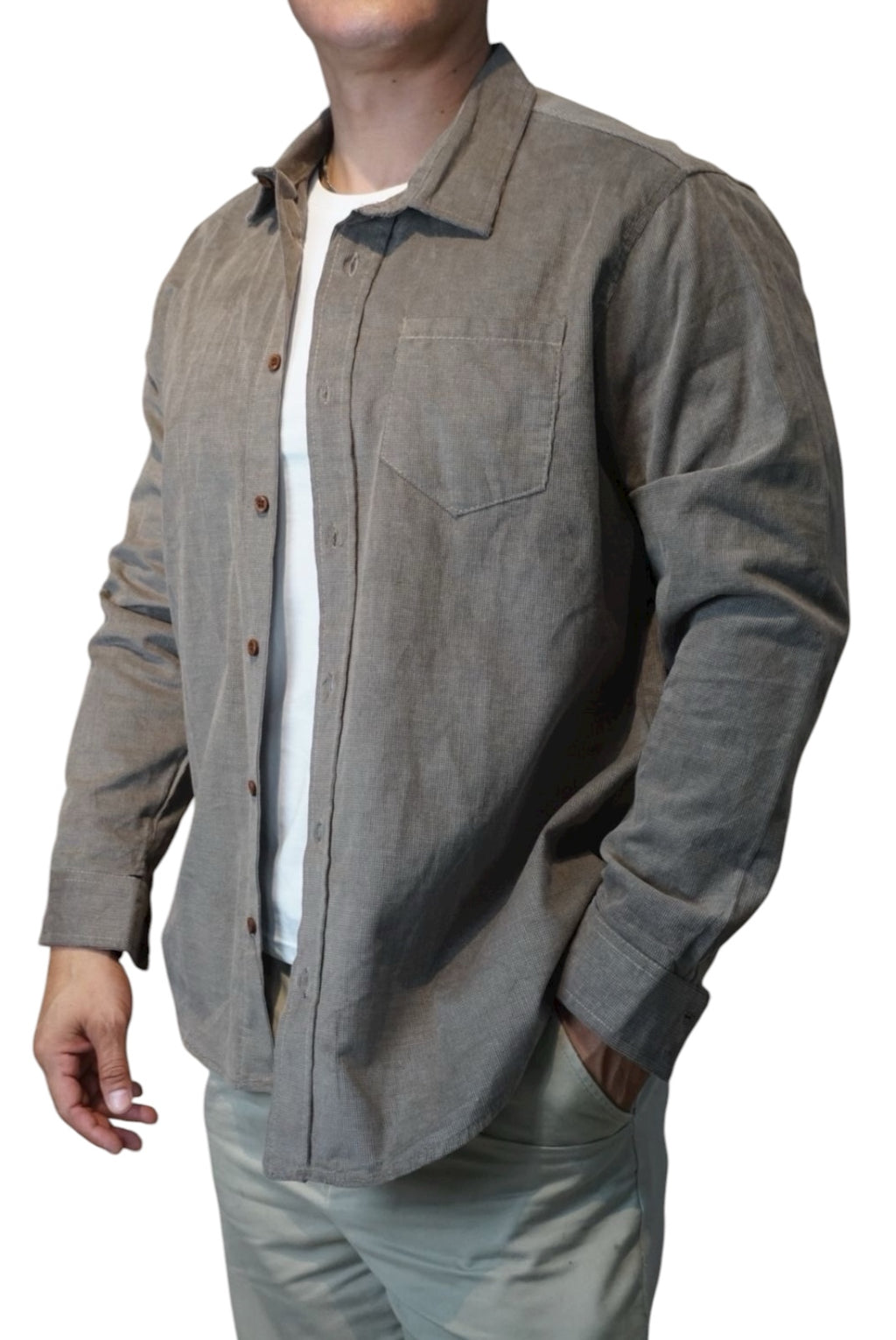 Camisa de panilla manga larga Agnor para caballero beige premium Mod. HAgCL28