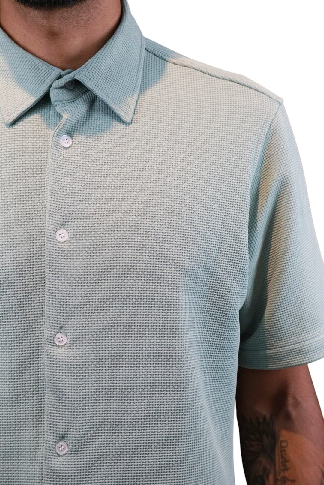 Playera cuello polo tipo camisa Agnor para caballero Menta premium Mod. HAg41