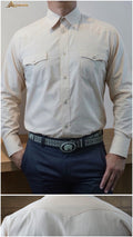 Camisa vaquera manga larga Agnor para caballero Beige premium Mod. HAgCL35