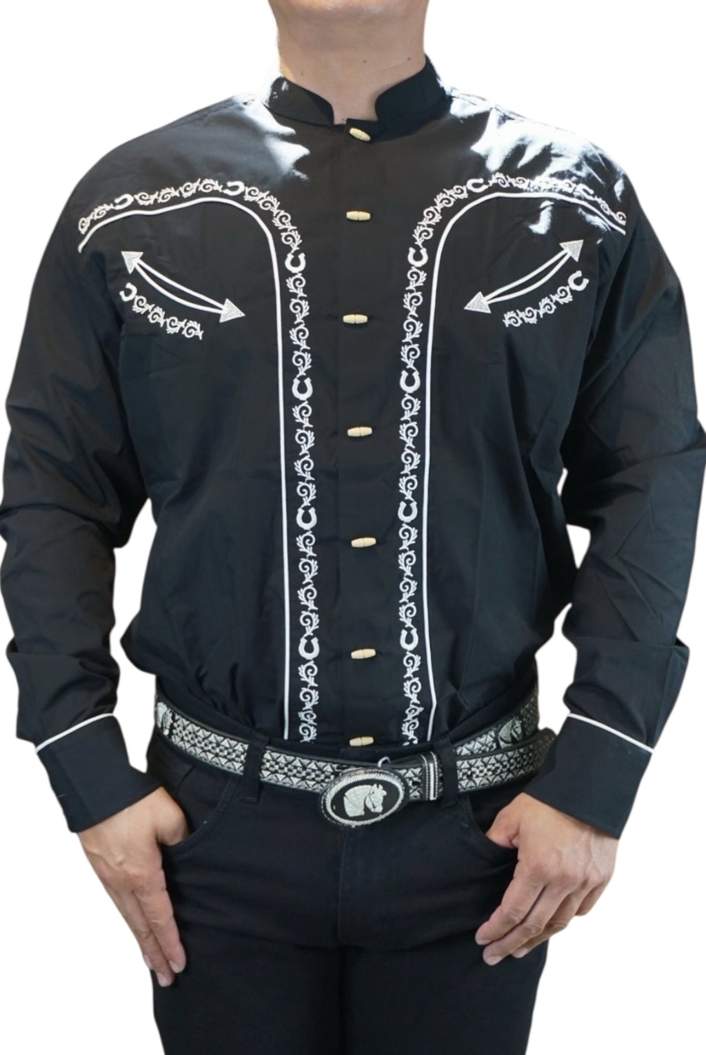 Camisa vaquera manga larga Agnor para caballero negro premium Mod. HAgCL32