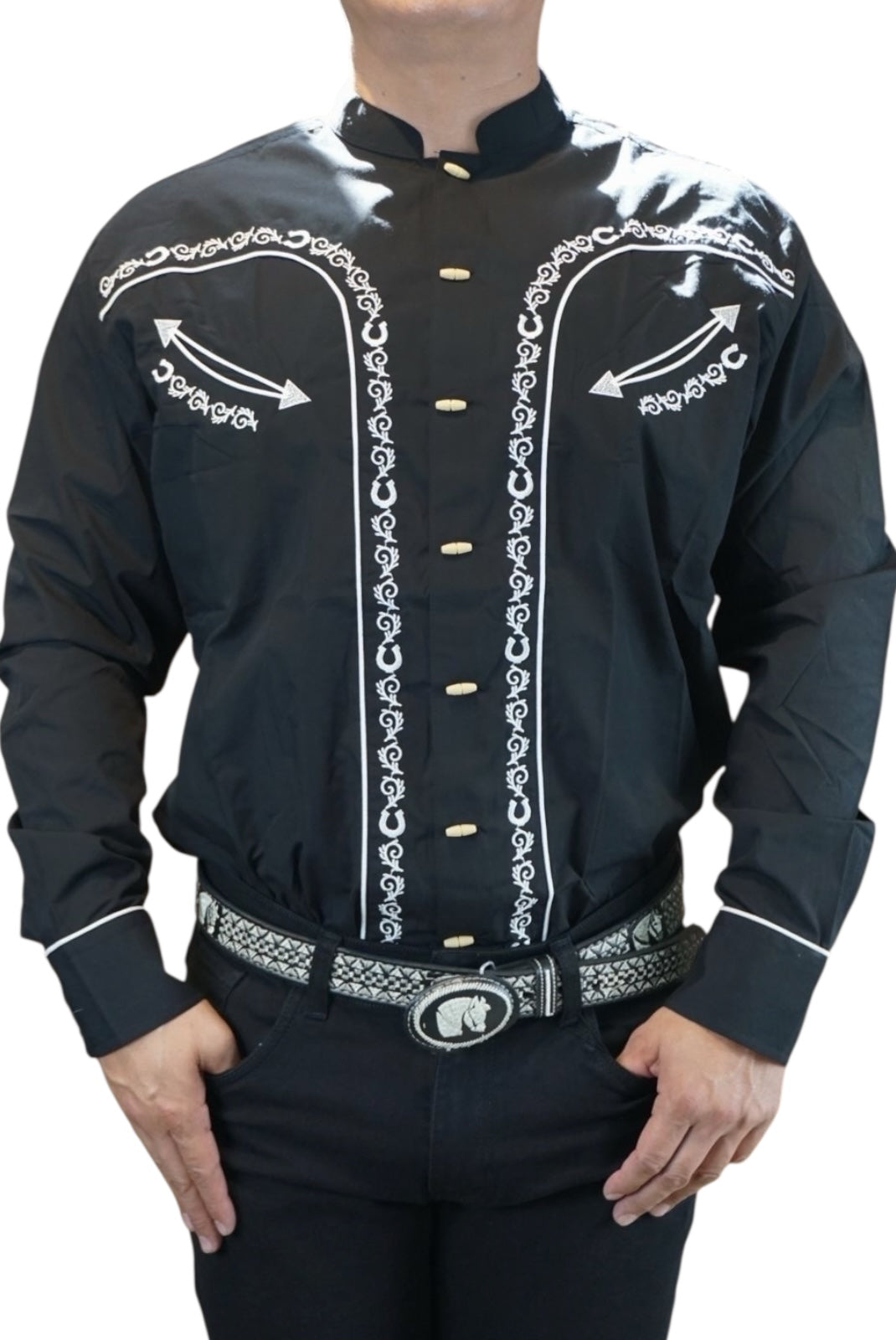 Camisa vaquera manga larga Agnor para caballero negro premium Mod. HAgCL32