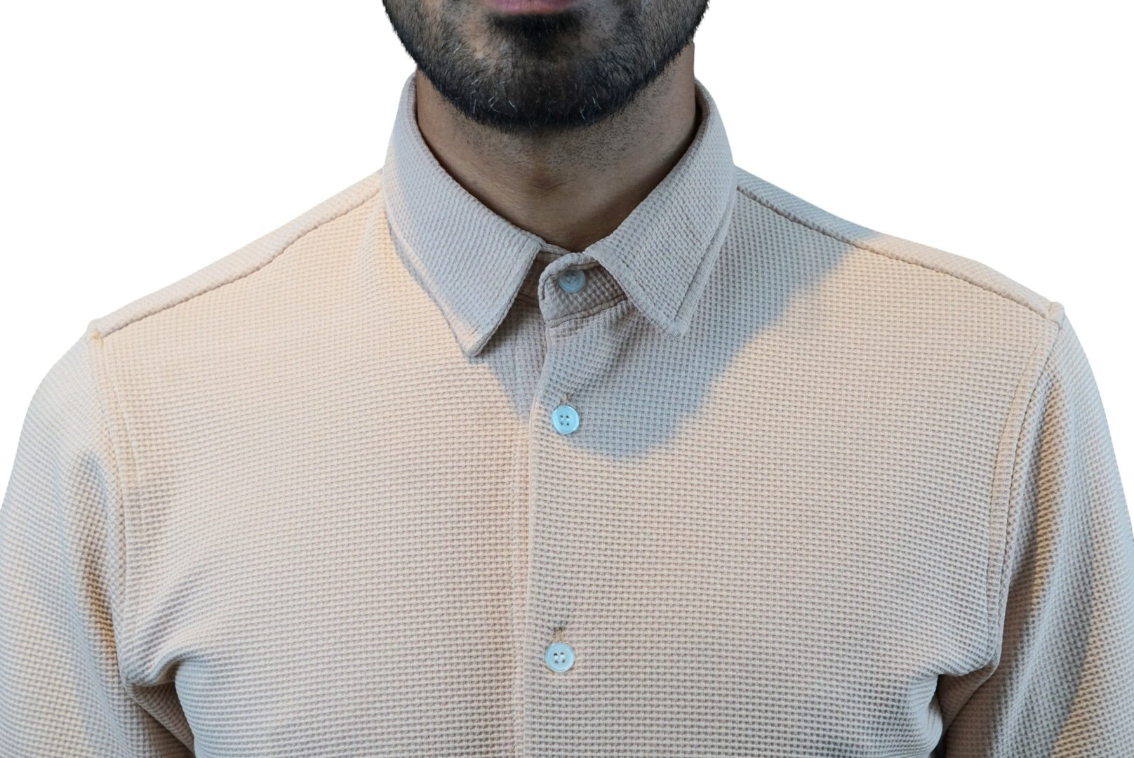 Playera cuello polo Agnor tipo camisa para caballero Crema premium Mod. HAg41