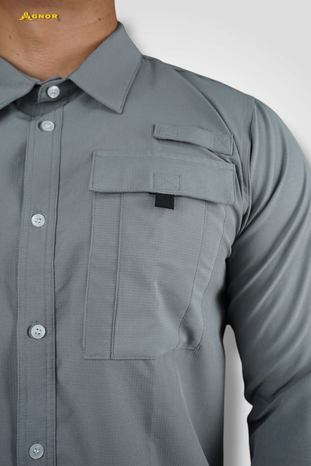 Camisa manga larga Agnor para caballero gris perla tipo Columbia Mod. HAgCL16