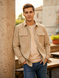 Camisola franela manga larga Agnor para caballero beige Mod. HAgCL23