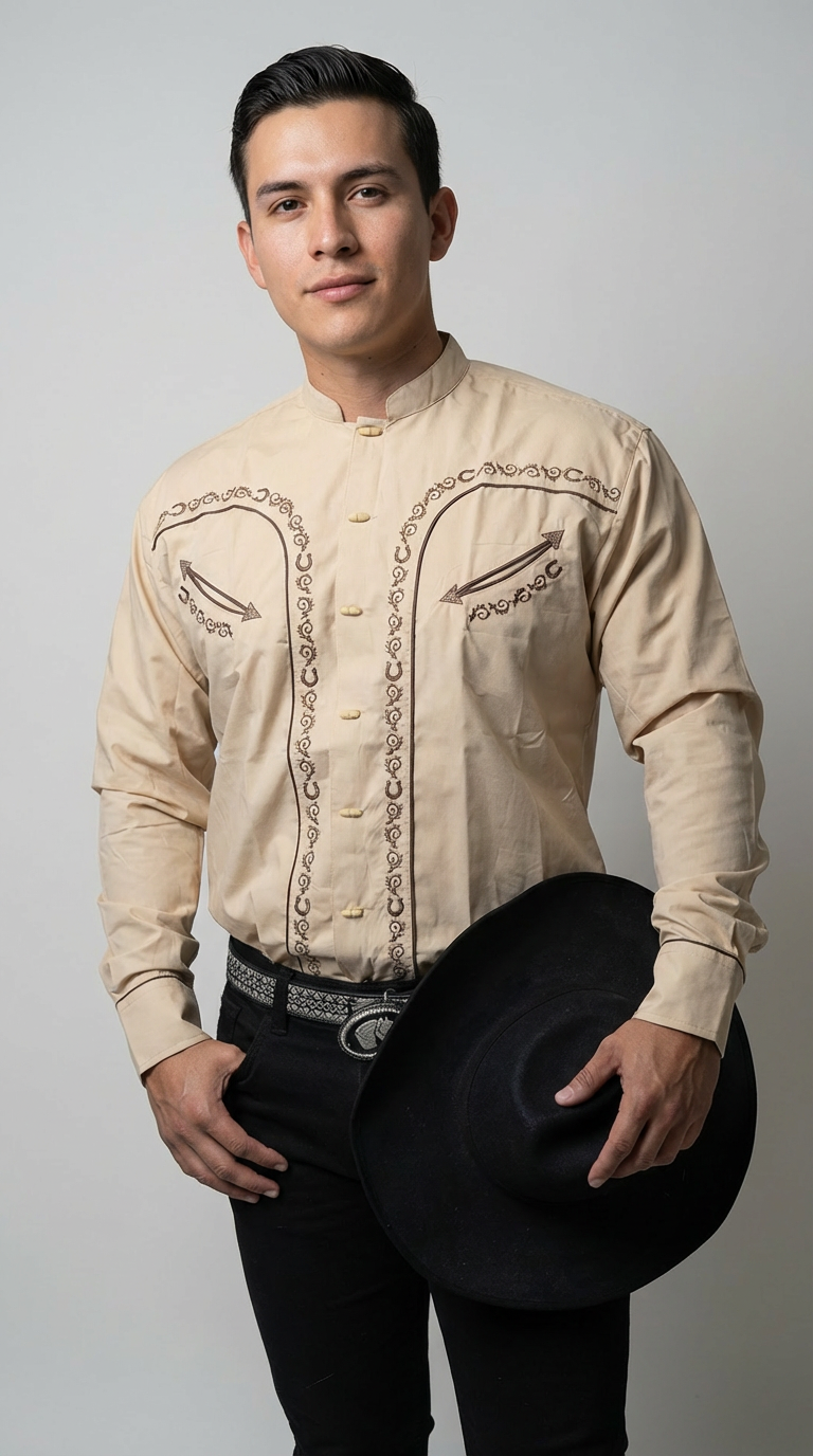 Camisa vaquera manga larga Agnor para caballero beige premium Mod. HAgCL32