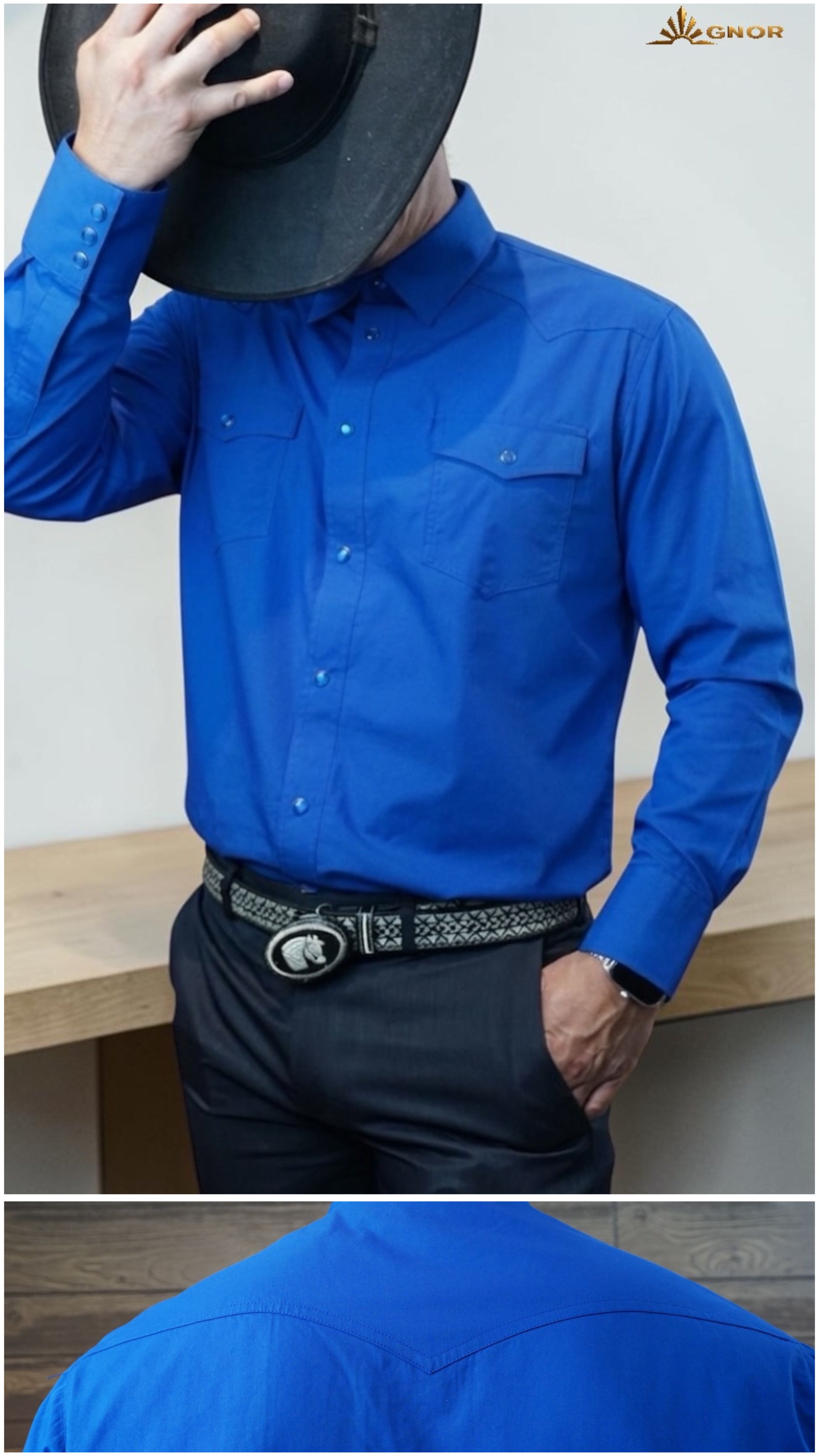 Camisa vaquera manga larga Agnor para caballero Rey premium Mod. HAgCL35