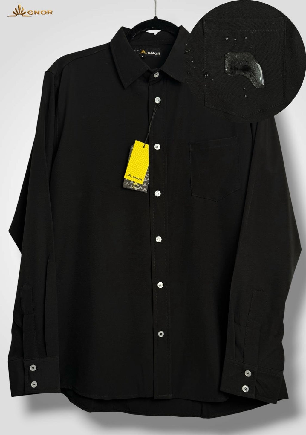 Camisa anti fluido manga larga Agnor para caballero Negro premium Mod. HAgCL36