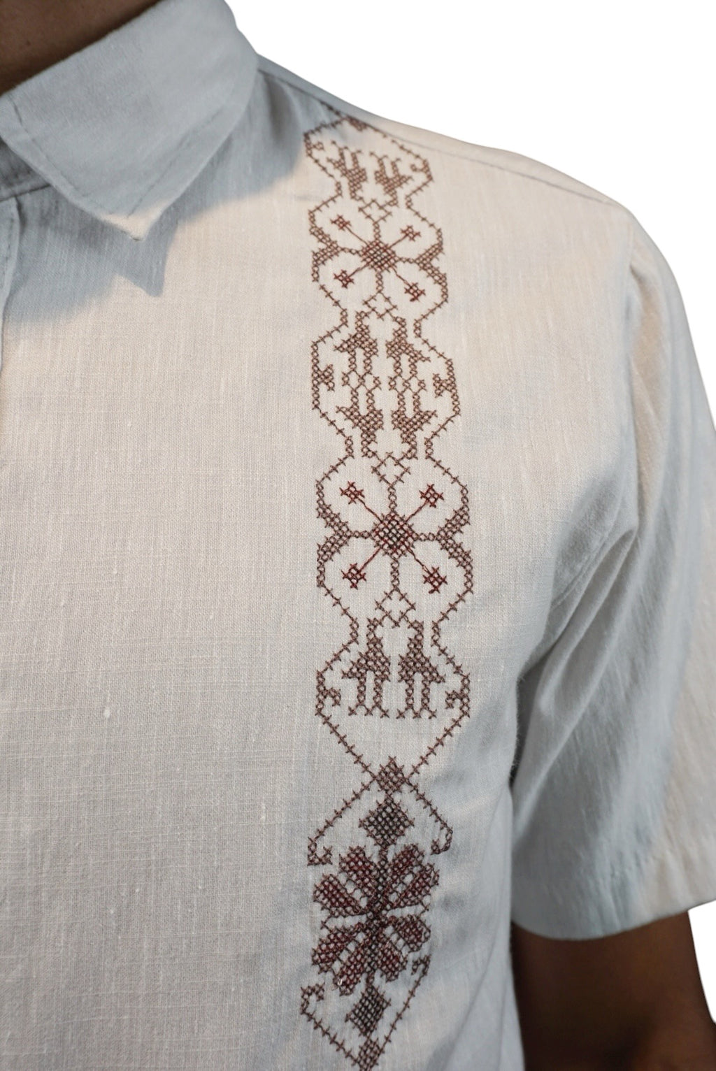 Camisa guayabera manga corta Agnor para caballero Beige premium Mod. HAgCC21